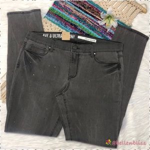 Ultra Skinny Jeans w/Rhinestones by DKNY, Sz 12